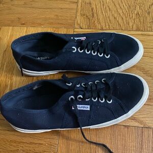 Superga navy sneakers, size 9, worn once